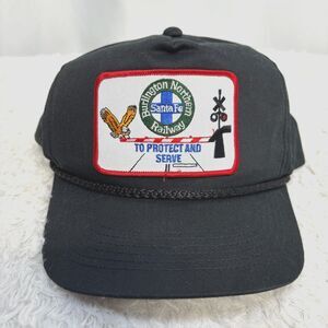 Vtg 90s Santa Fe New Mexico Railroad Trucker Snapback Cap